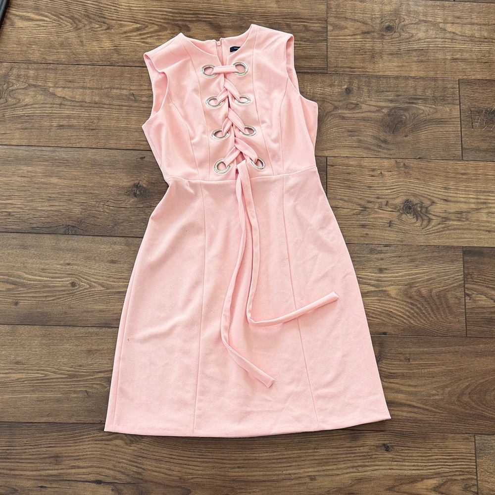 Tommy Hilfiger Pink Lace-Up Dress
